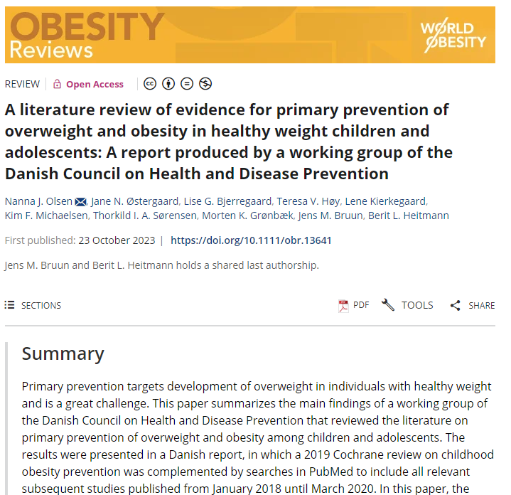 Artikel i Obesity Reviews